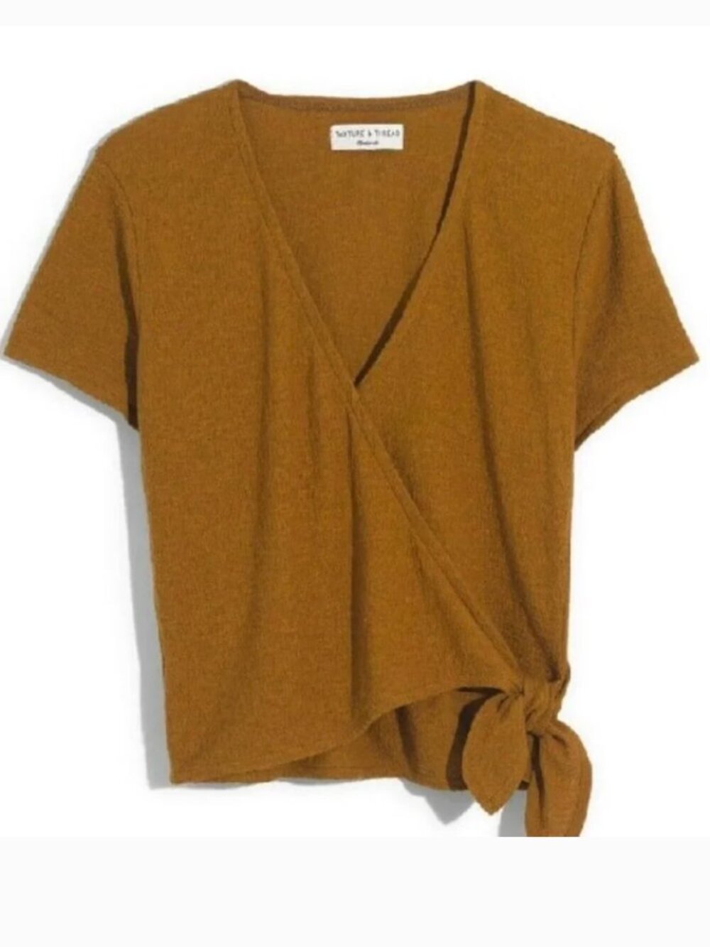 Madewell Texture and Thread Wrap Top in Distant Olive - XL